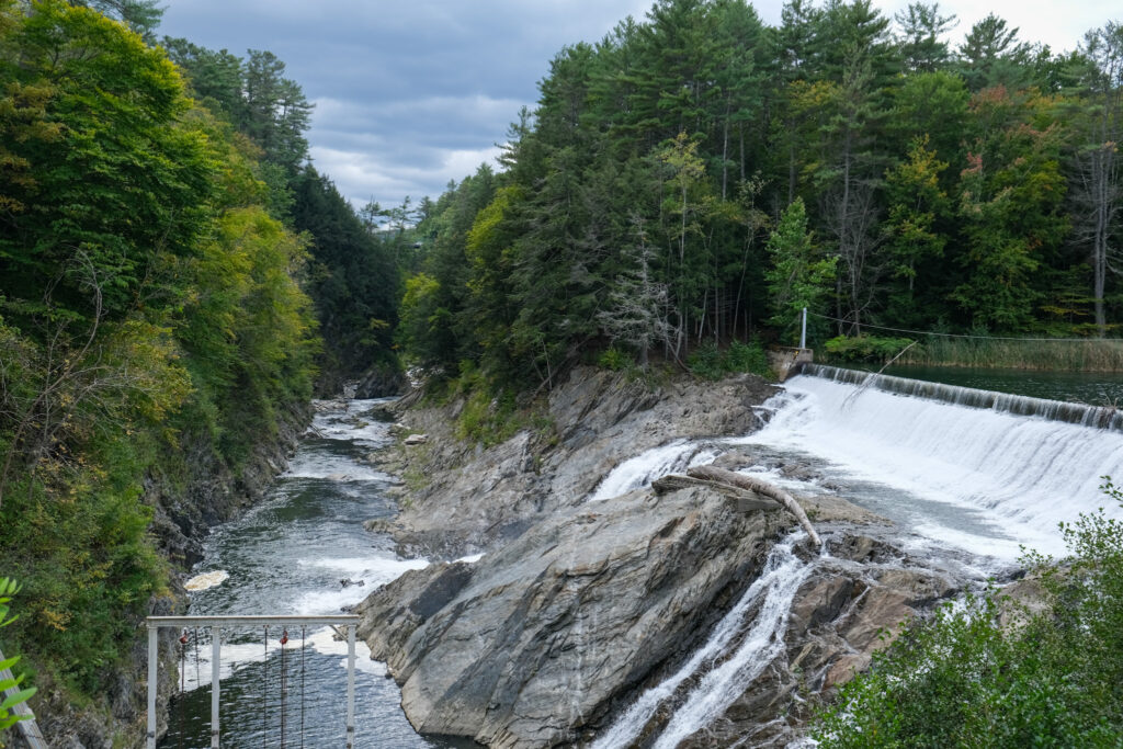 waterfall at quechee gorge